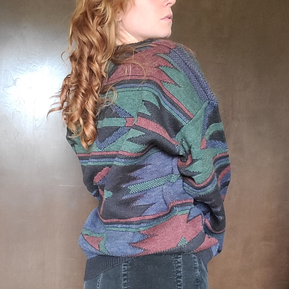 Vintage 80's Knit Patterned Sweater - Picture 10 of 10